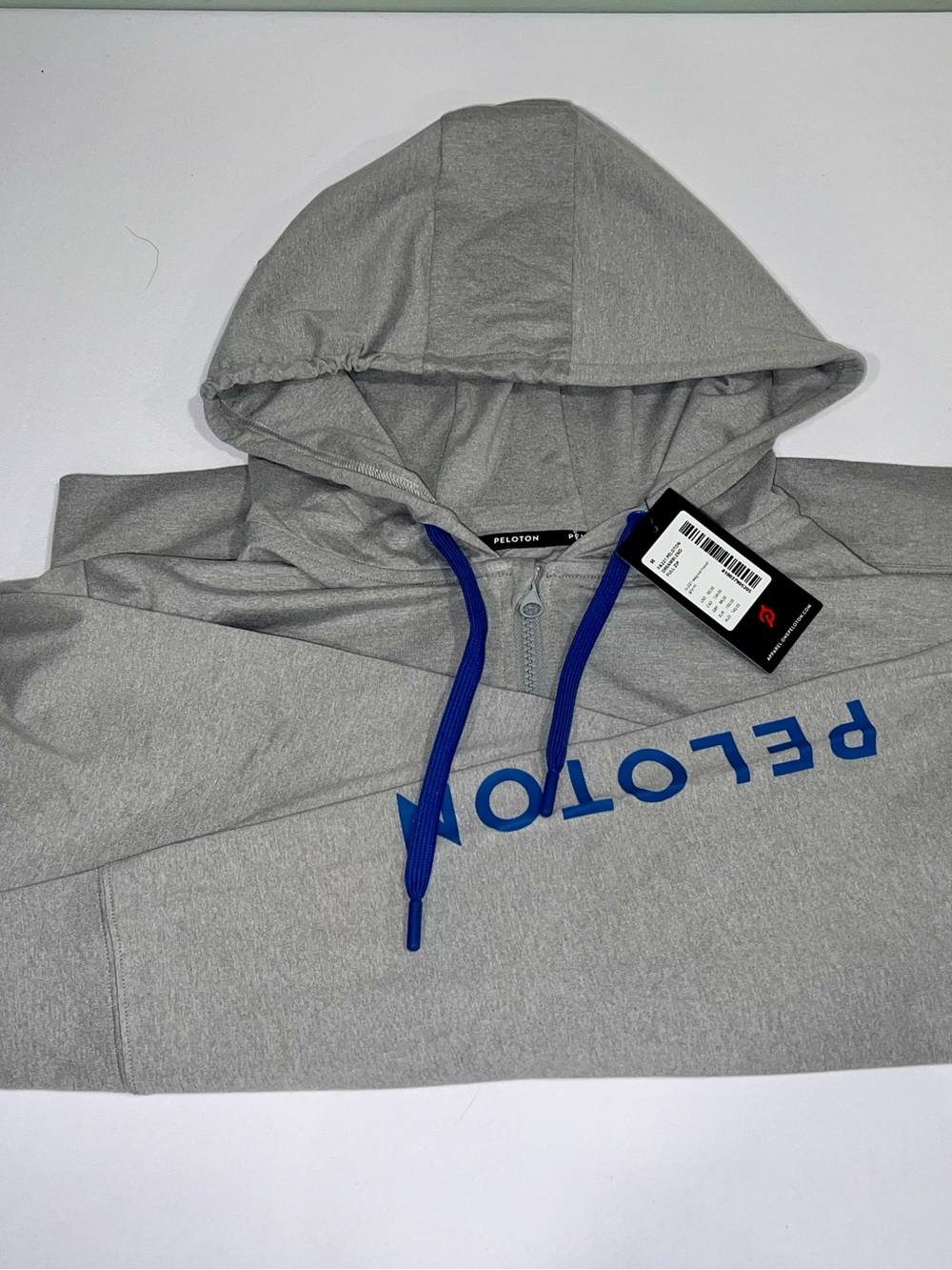 Peloton Dreamblend Full Zip Gray and Royal Blue Hoodie New With Tags